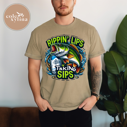 RIPPIN LIPS TAKIN SIPS - DTF TRANSFER