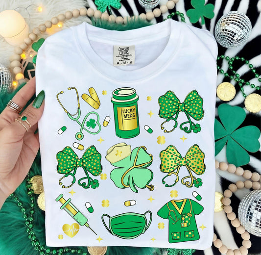 LUCKY CLOVERS NURSE - DTF TRANSFER