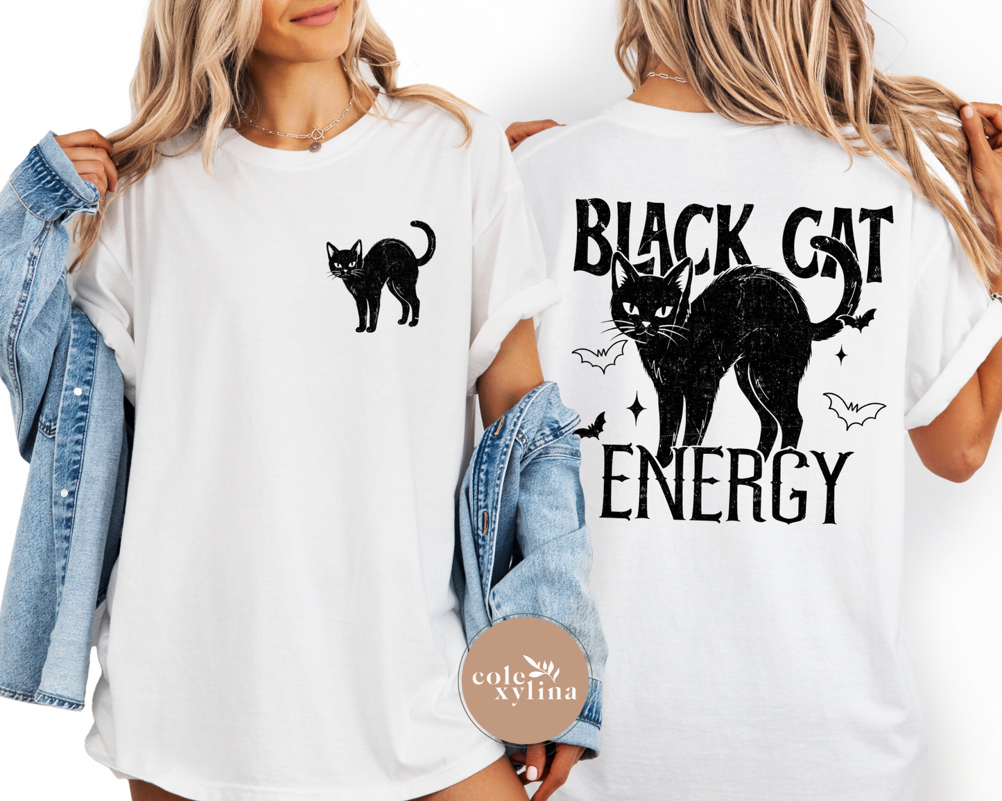 BLACK CAT ENERGY BACK - DTF TRANSFER