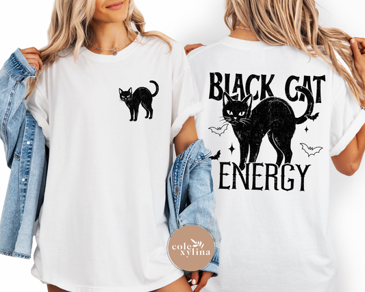 BLACK CAT ENERGY BACK - DTF TRANSFER