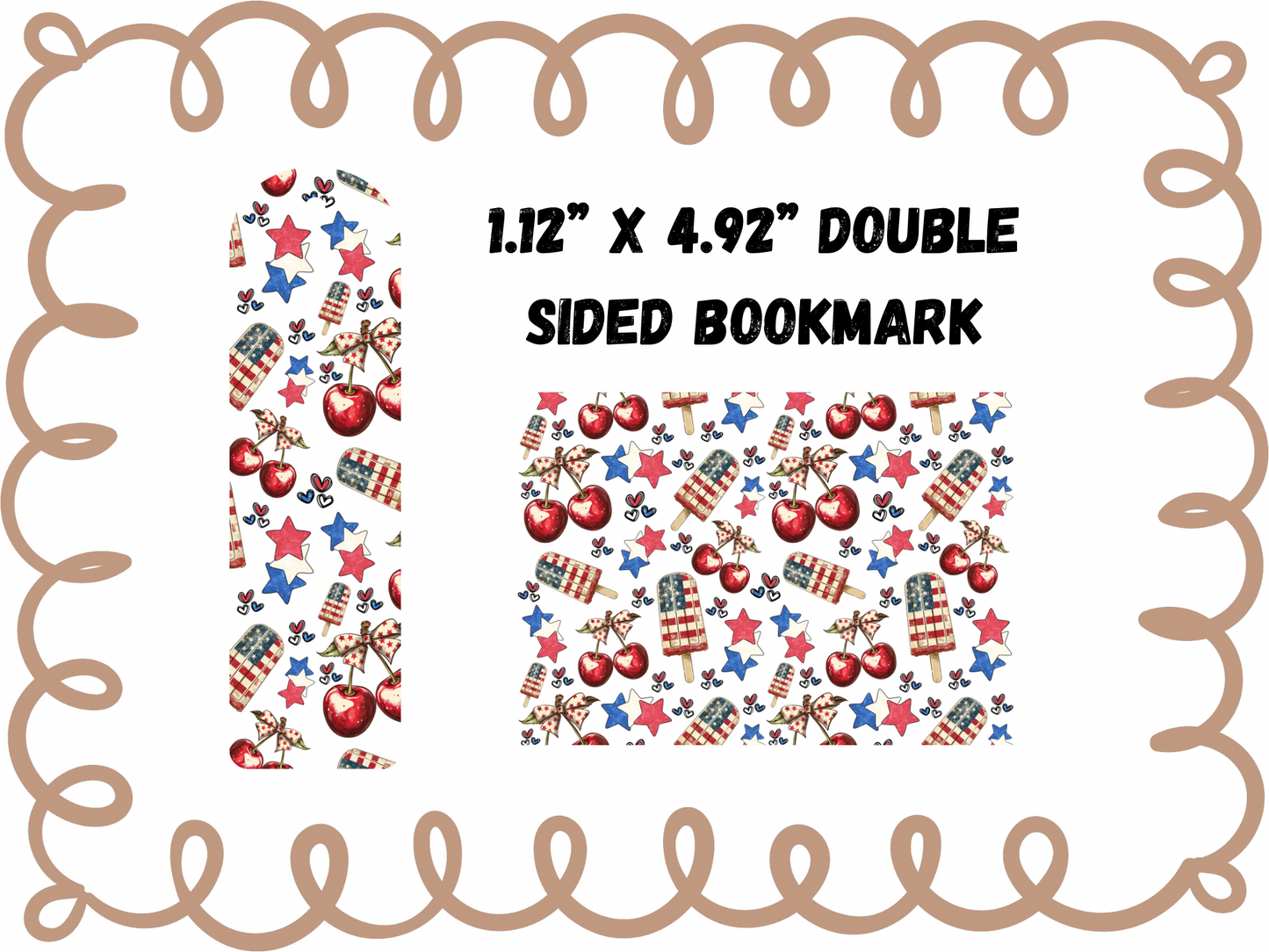 2PK ALL AMERICAN SWEETHEART EST 1776 - UV DTF DOUBLE SIDED BOOKMARK