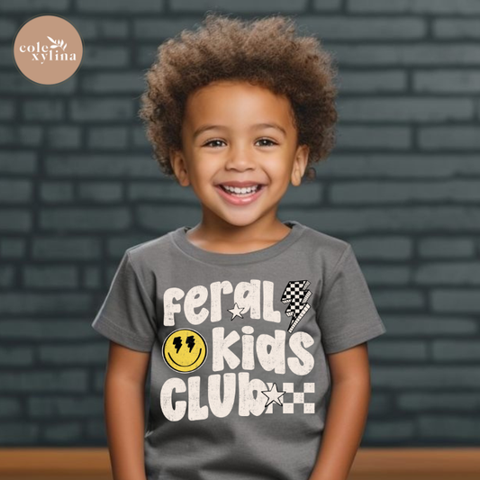 SMILE FACE FERAL KIDS CLUB CREAM - DTF TRANSFER