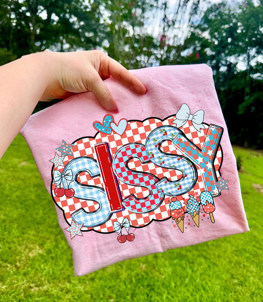 CHECKERED USA SISSY - DTF TRANSFER