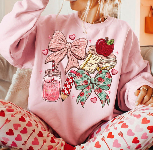 FAUX YARN VALENTINE SCHOOL THINGS - DTF TRANSFER