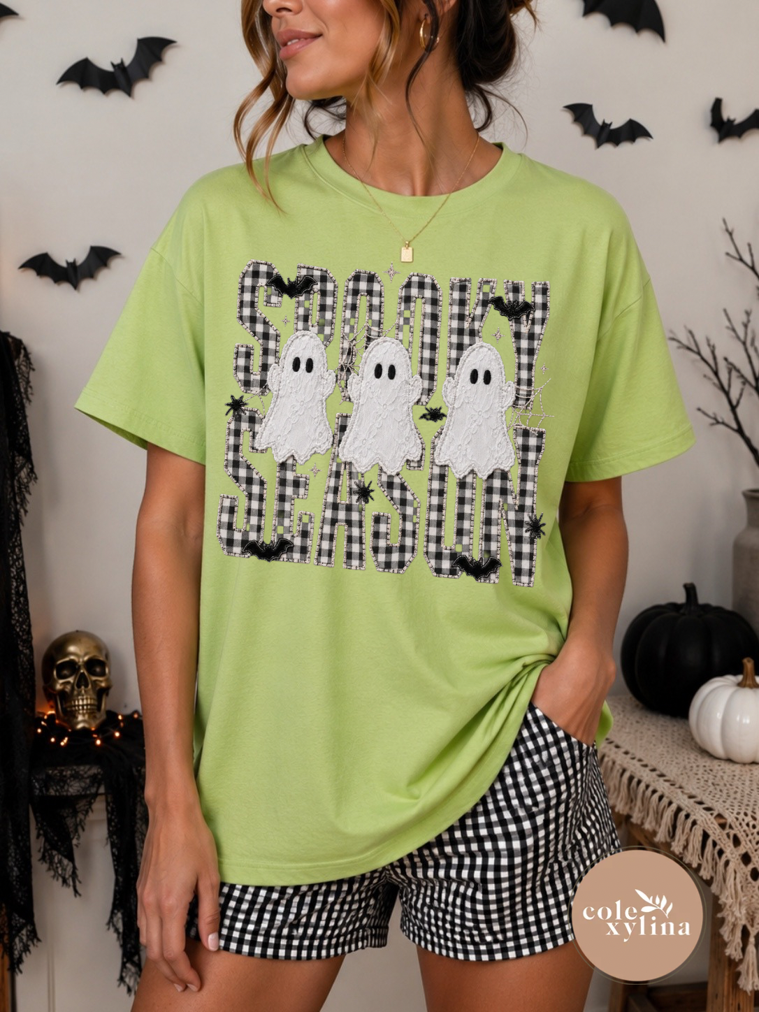 BLACK PLAID SPOOKY SEASON - DTF TRANSFER