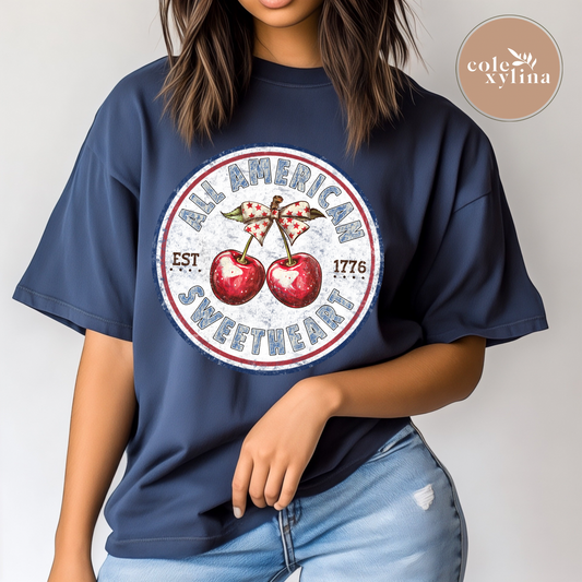 ALL AMERICAN SWEETHEART EST 1776 - DTF TRANSFER