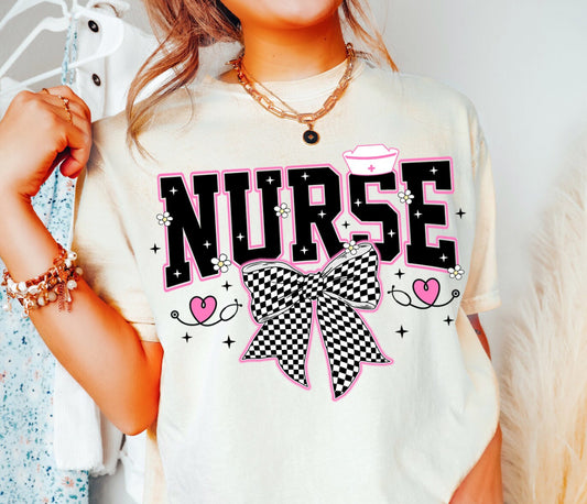 NURSE CHECKERED COQUETTE - DTF TRANSFER