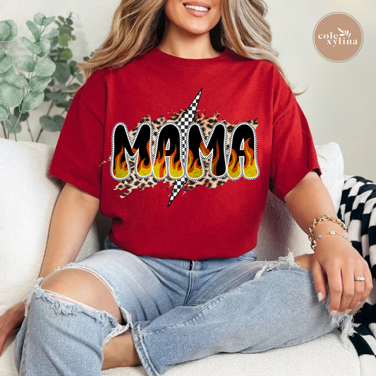 LEOPARD FLAME MAMA - DTF TRANSFER