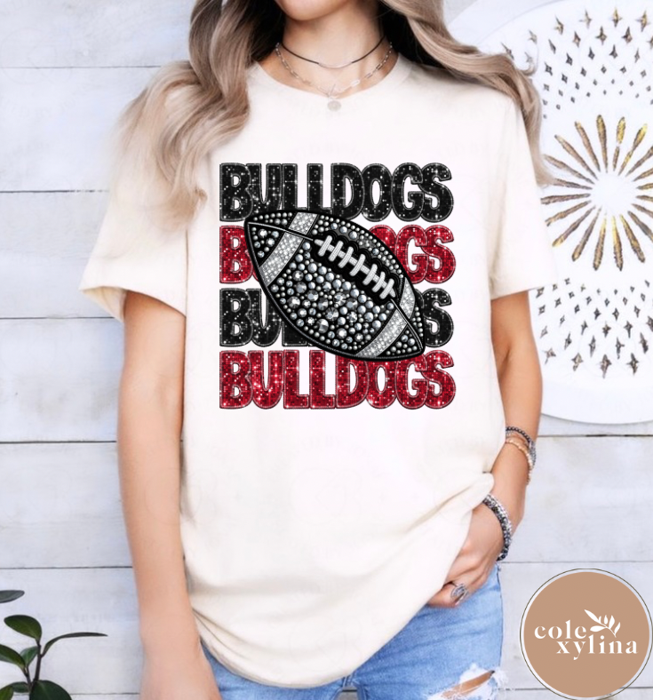 BULLDOGS FAUX GLITTER - DTF TRANSFER