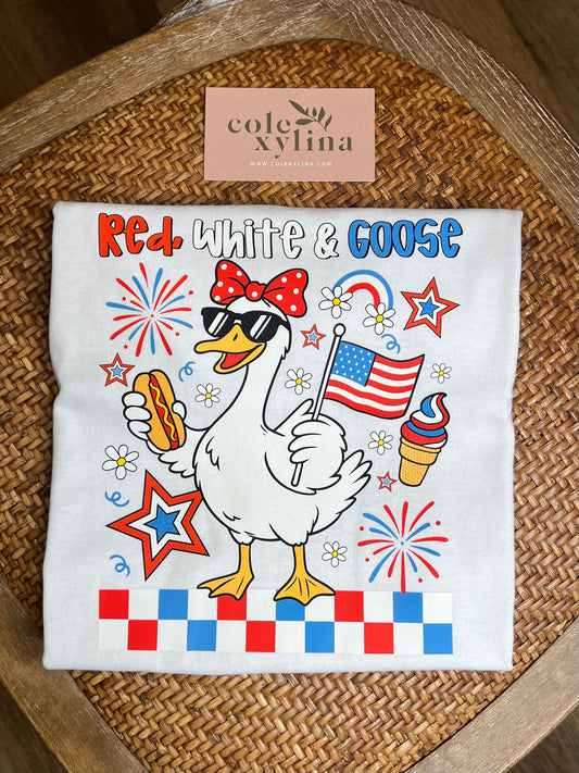 RED WHITE & GOOSE CHILD - SHIRT