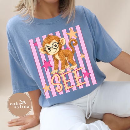MONKEY SEE MONKEY DO (2 PIECES SOLD SEPARATELY) - DTF TRANSFER