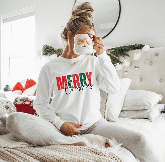 RED & GREEN MERRY CHRISTMAS (2 OPTIONS) - DTF TRANSFER