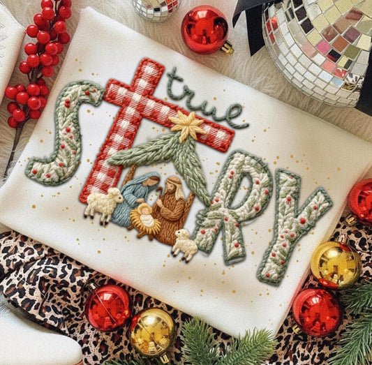 FAUX STITCH TRUE STORY - DTF TRANSFER