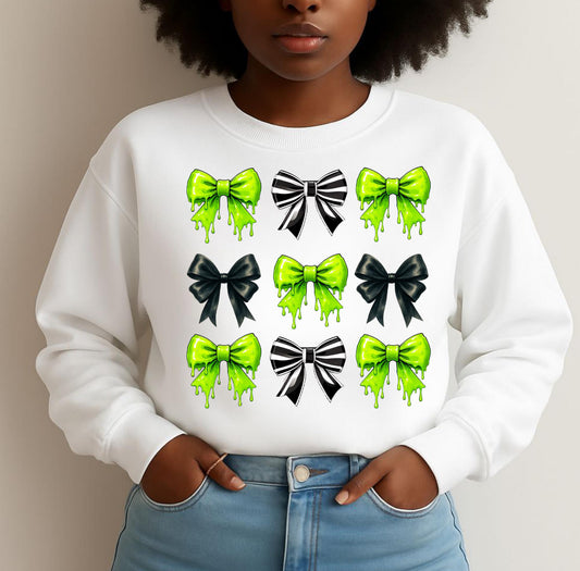 GREEN & BLACK COQUETTES - DTF TRANSFER