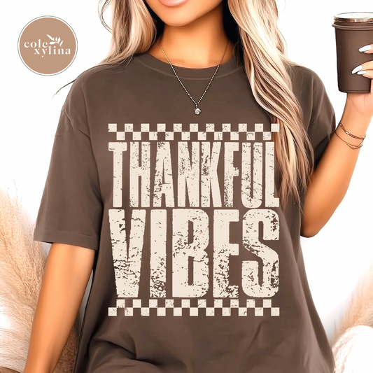 GRUNGE THANKFUL VIBES - DTF TRANSFER