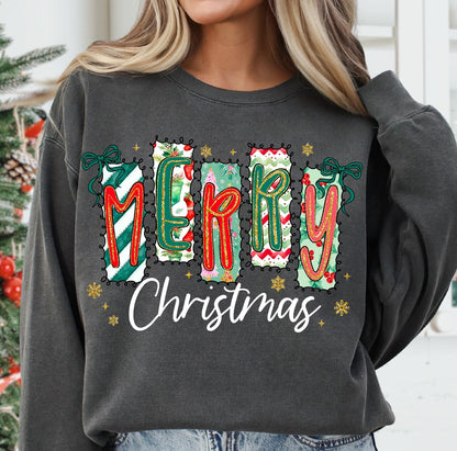 BLOCKED MERRY CHRISTMAS (2 OPTIONS) - DTF TRANSFER