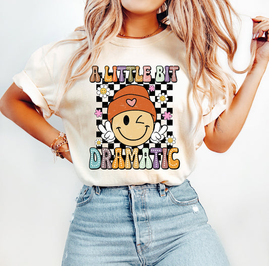 LITTLE BIT DRAMATIC CHECKERED - DTF TRANSFER