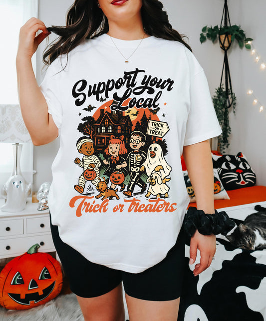 SUPPORT YOUR LOCAL TRICK OR TREATERS (2 OPTIONS) - DTF TRANSFER