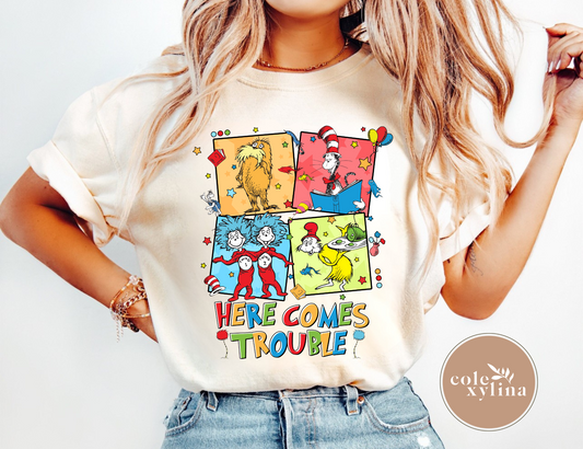 HERE COMES TROUBLE - DTF TRANSFER