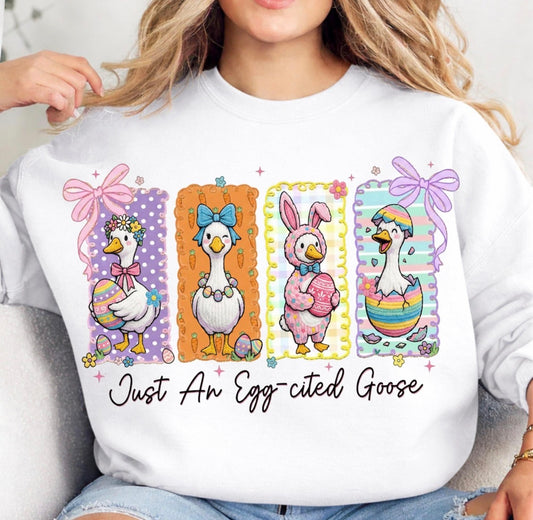 JUST AN EGG-CITED GOOSE - DTF TRANSFER