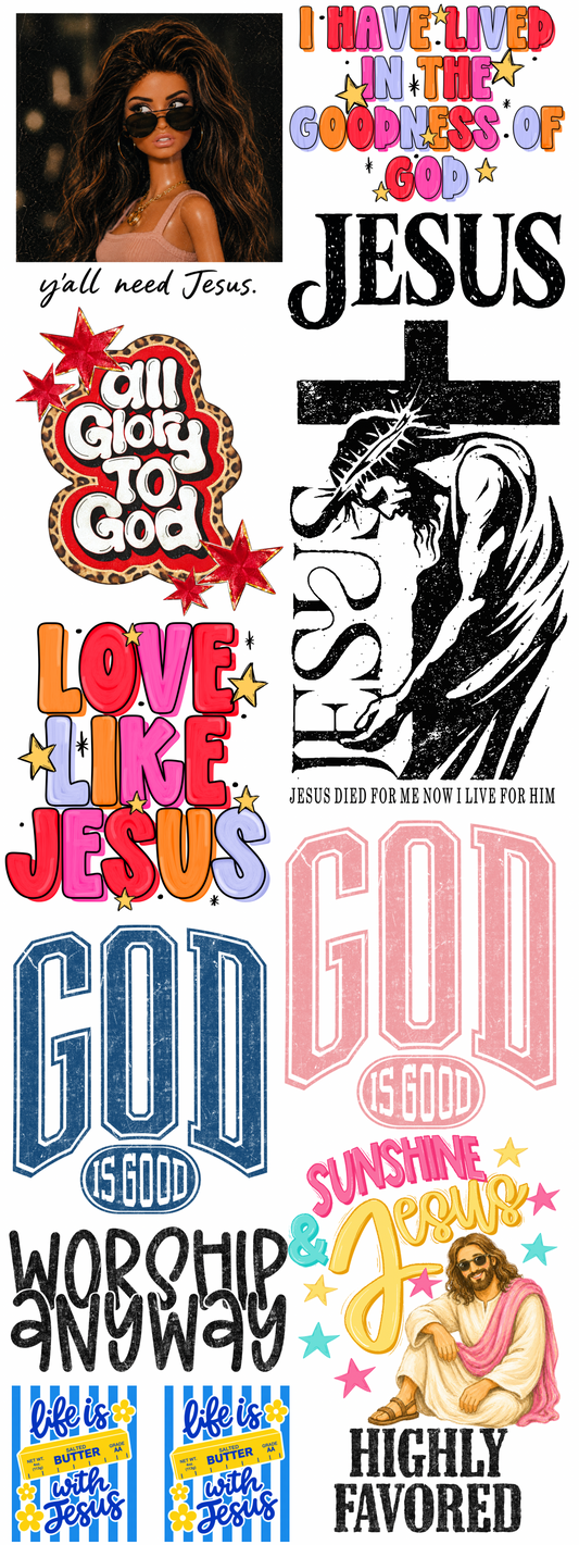 JESUS LOVER GANG SHEET - READY TO PRESS