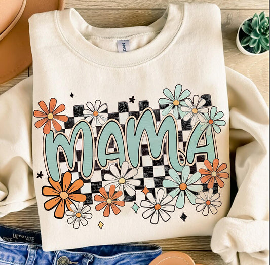 DISTRESSED FLORAL MAMA - DTF TRANSFER