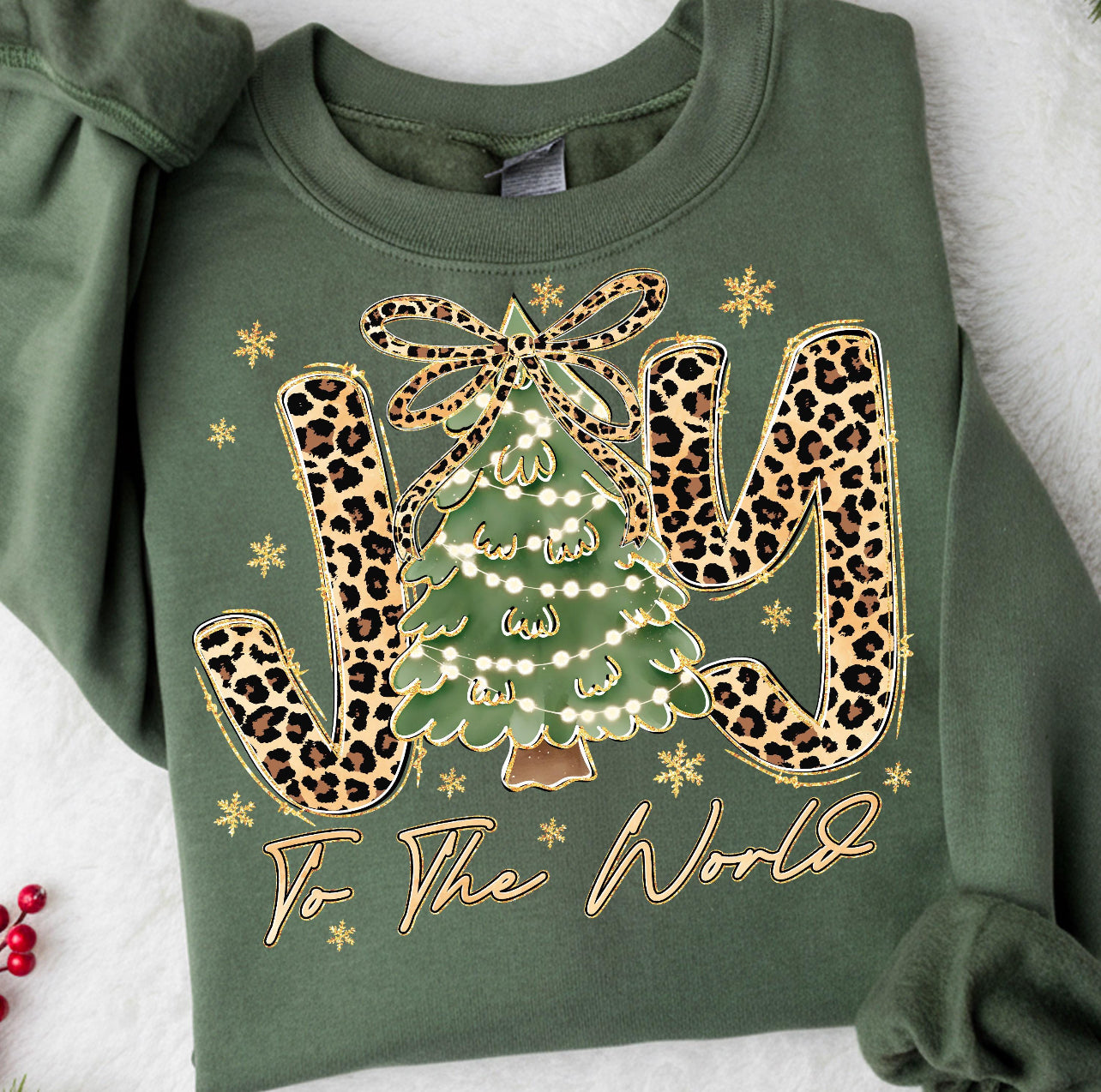 LEOPARD JOY TO THE WORLD - DTF TRANSFER
