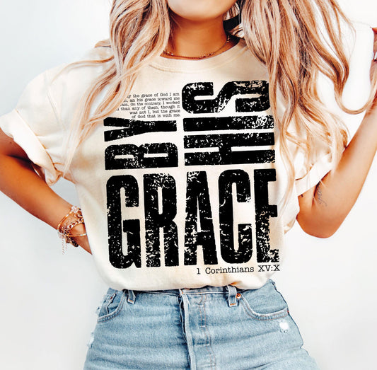 BY HIS GRACE (2 COLOR OPTIONS) - DTF TRANSFER