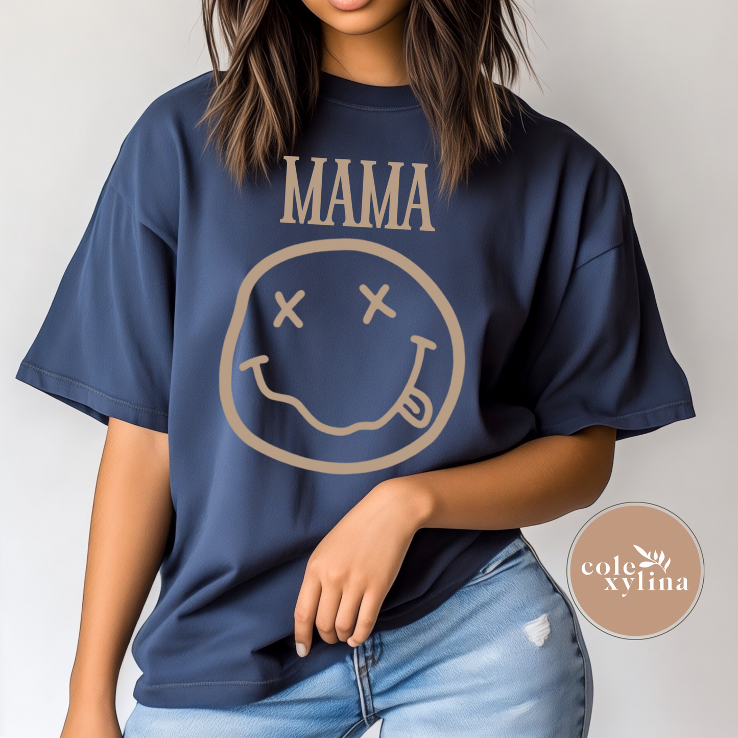WAVY SMILEY FACE MAMA (4 OPTIONS) - DTF TRANSFER