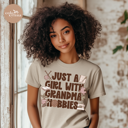 JUST A GIRL WITH GRANDMA HOBBIES - DTF TRANSFER