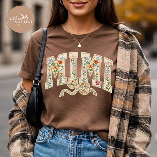 FAUX EMBROIDERY FLORAL MIMI - DTF TRANSFER