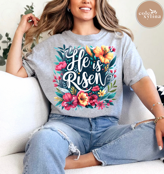 FLORAL HE IS RISEN - DTF TRANSFER