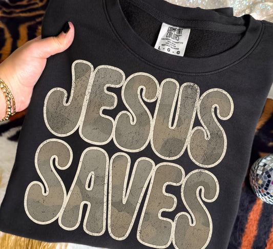 CAMO JESUS SAVES - DTF TRANSFER