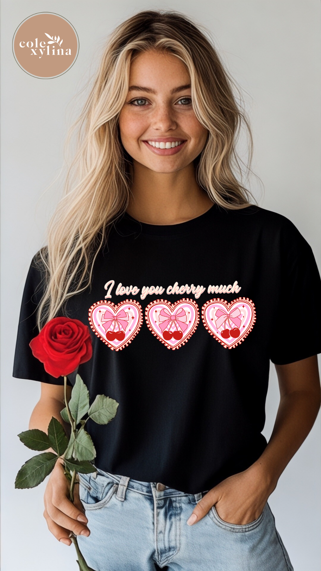 I LOVE YOU CHERRY MUCH HEARTS (2 OPTIONS) - DTF TRANSFER