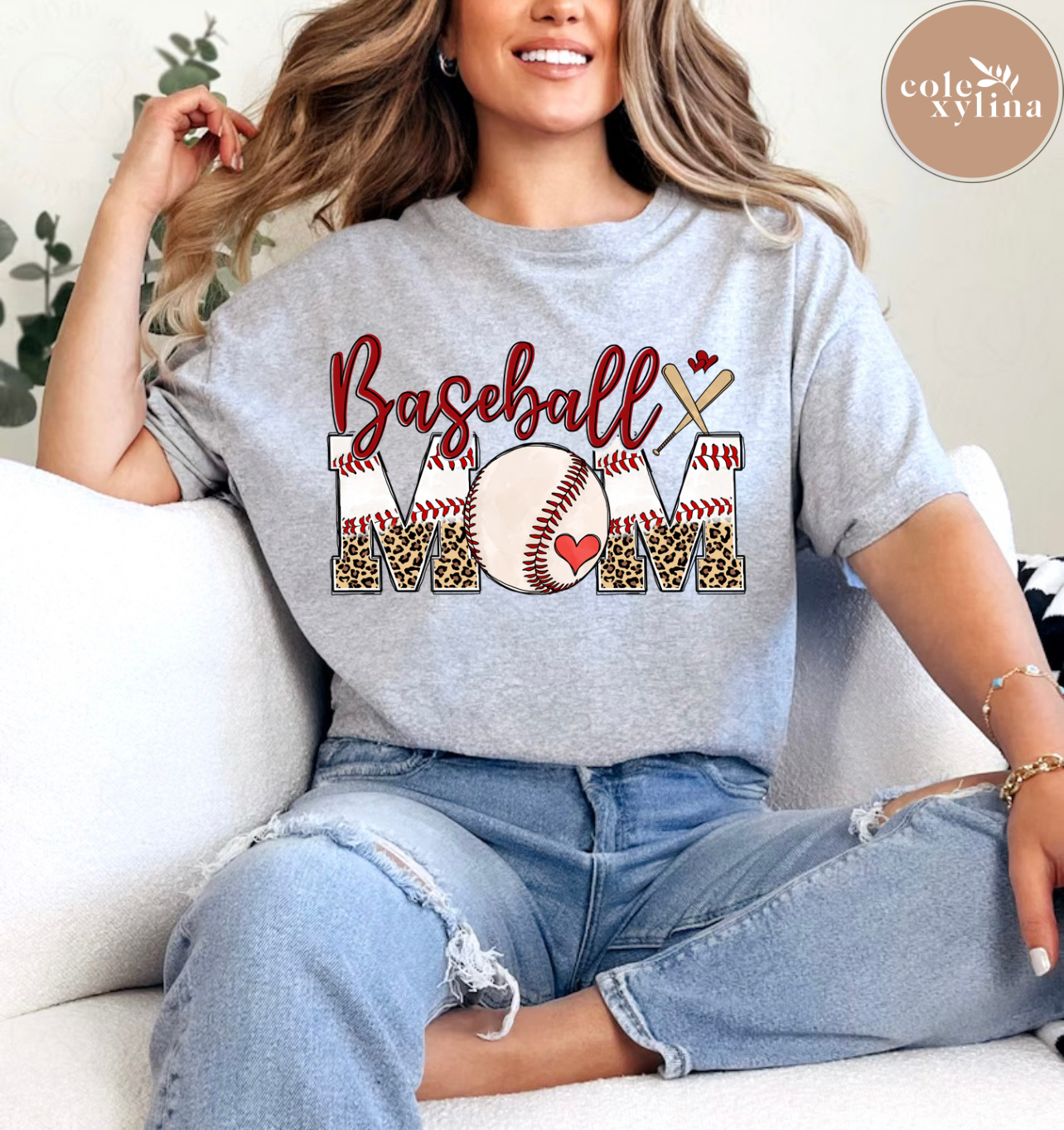 BASEBALL MOM HEART - DTF TRANSFER