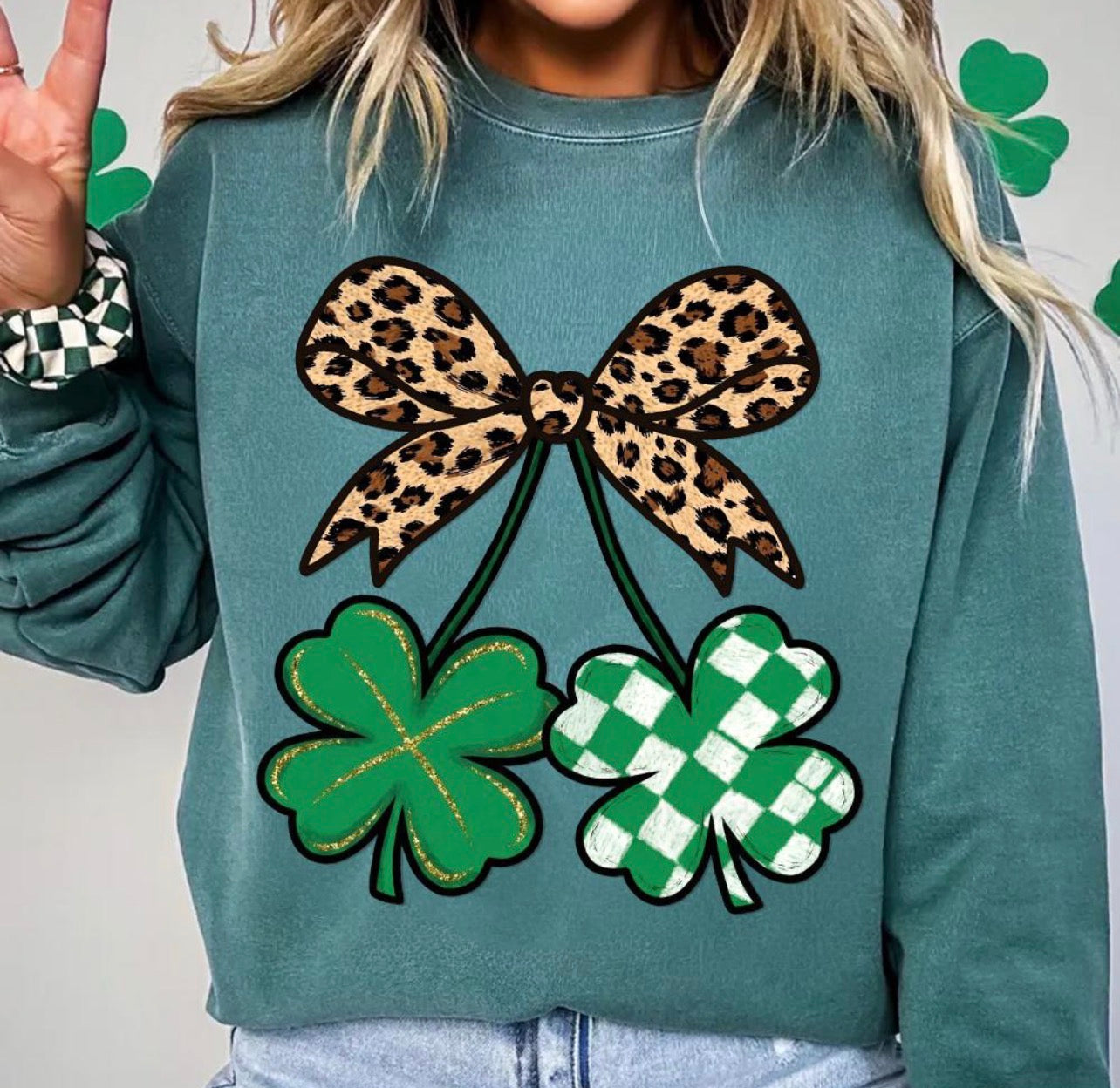 LEOPARD CLOVER CHERRY - DTF TRANSFER