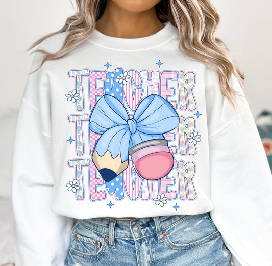 PENCIL BOW TEACHER - DTF TRANSFER