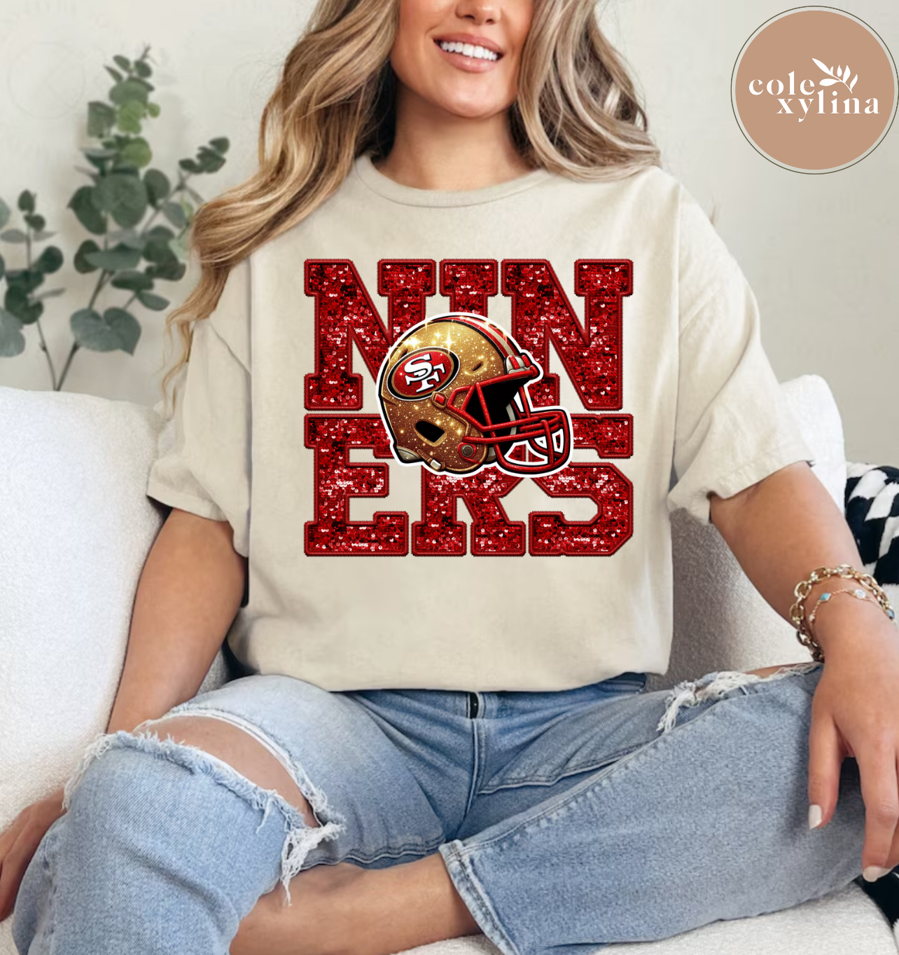 NINERS FAUX GLITTER - DTF TRANSFER