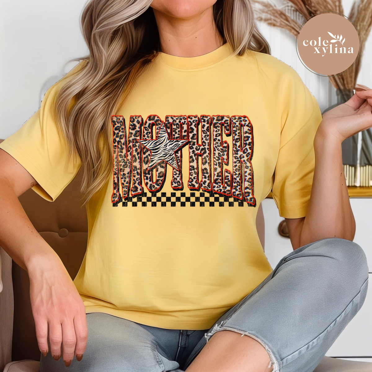 RED TRIM LEOPARD MOTHER - DTF TRANSFER