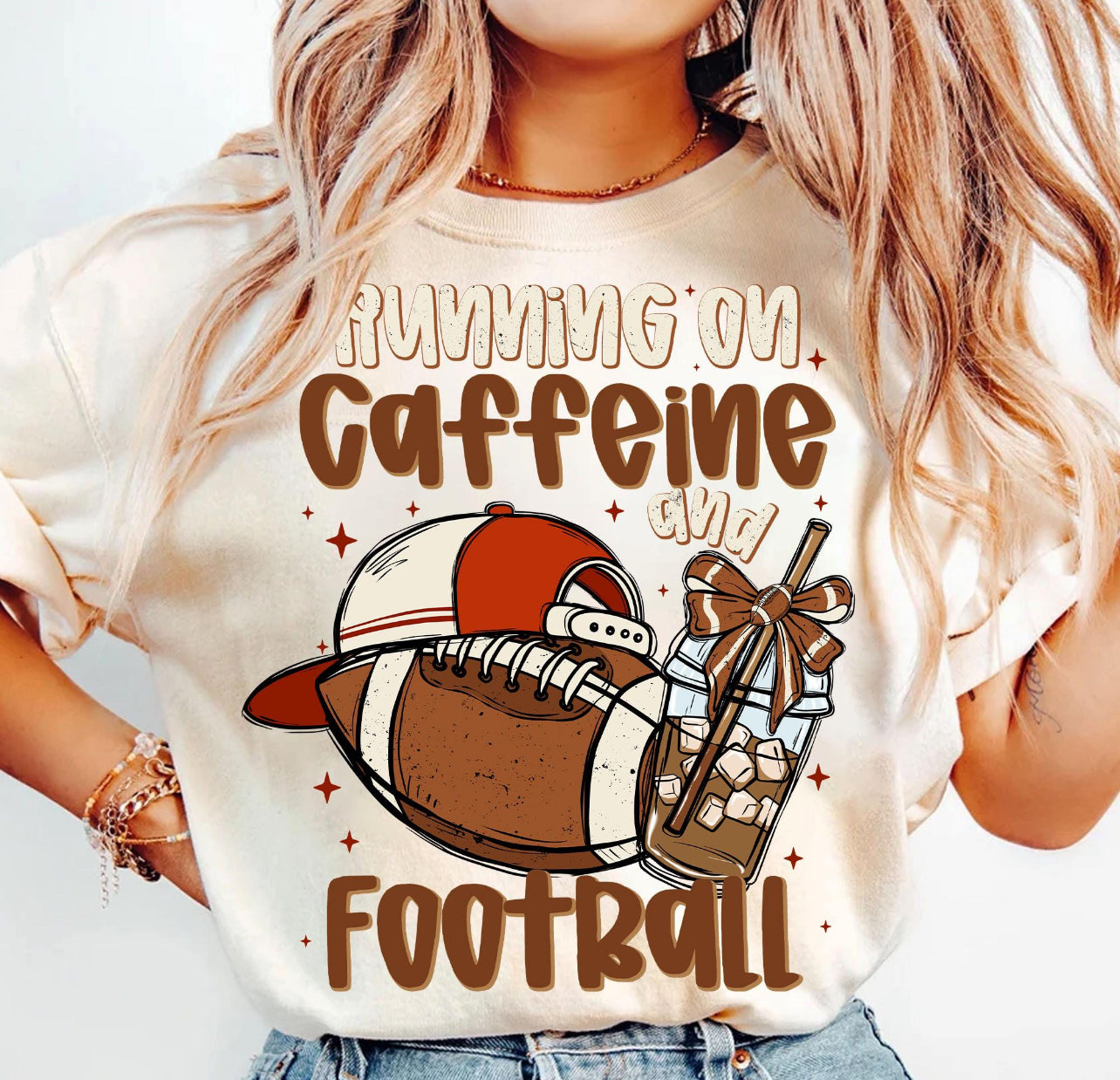 RUNNING ON CAFFEINE AND FOOTBALL - DTF TRANSFER