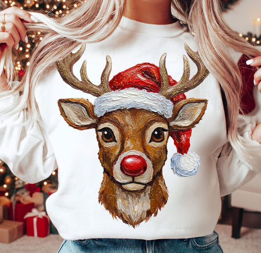 FAUX PAINTED REINDEER - DTF TRANSFER