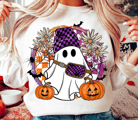 PURPLE CHECKERED FALL GHOST - DTF TRANSFER