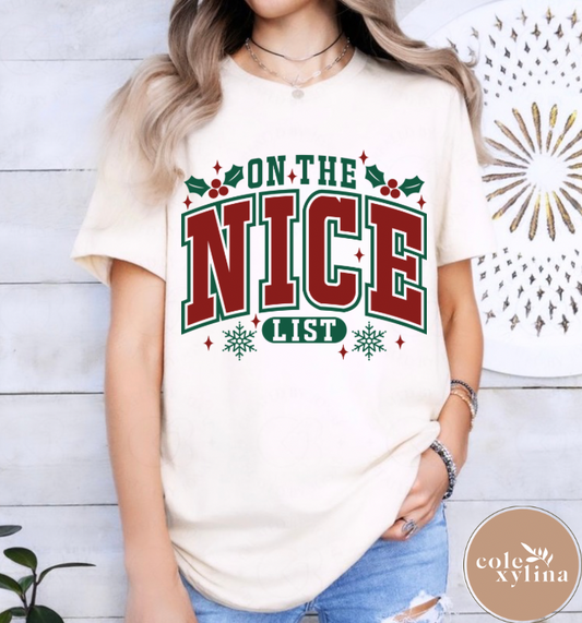 ON THE NICE LIST (2 OPTIONS) - DTF TRANSFER