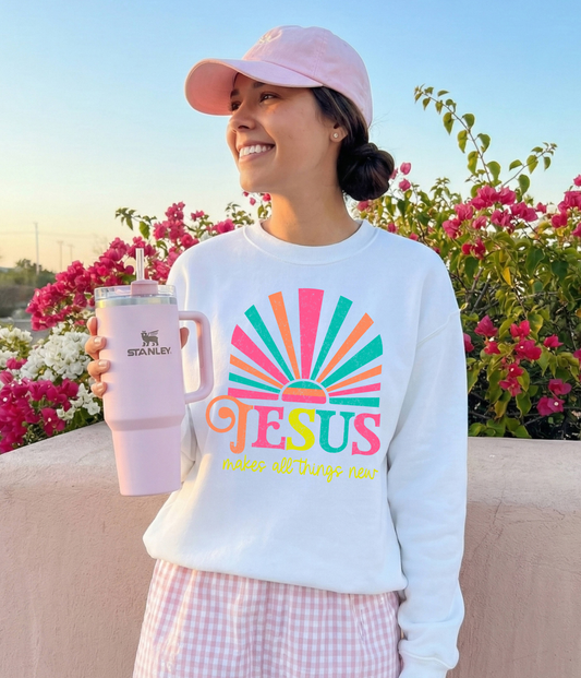 JESUS MAKES ALL THINGS NEW YELLOW (2 OPTIONS SOLD SEPARATELY) - DTF TRANSFER