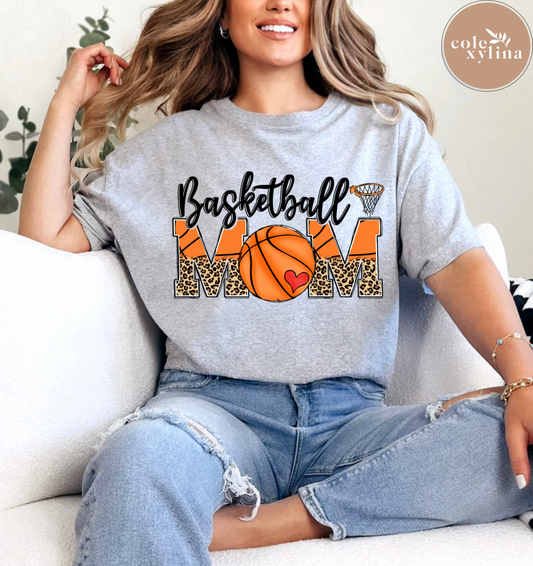 BASKETBALL MOM HEART - DTF TRANSFER