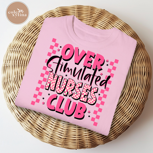 PINK CHECKERED OVER STIMULATED NURSES CLUB - DTF TRANSFER