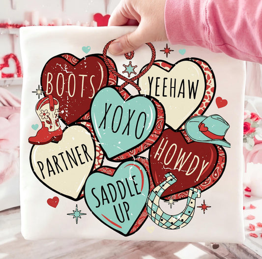 WESTERN VALENTINE HEARTS - DTF TRANSFER