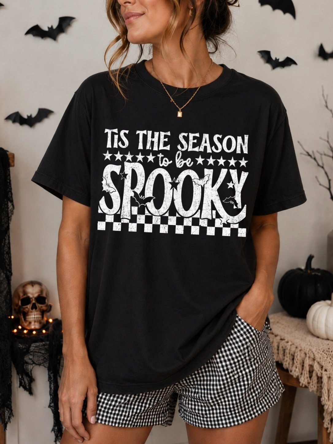 TIS THE SEASON TO BE SPOOKY WHITE - DTF TRANSFER