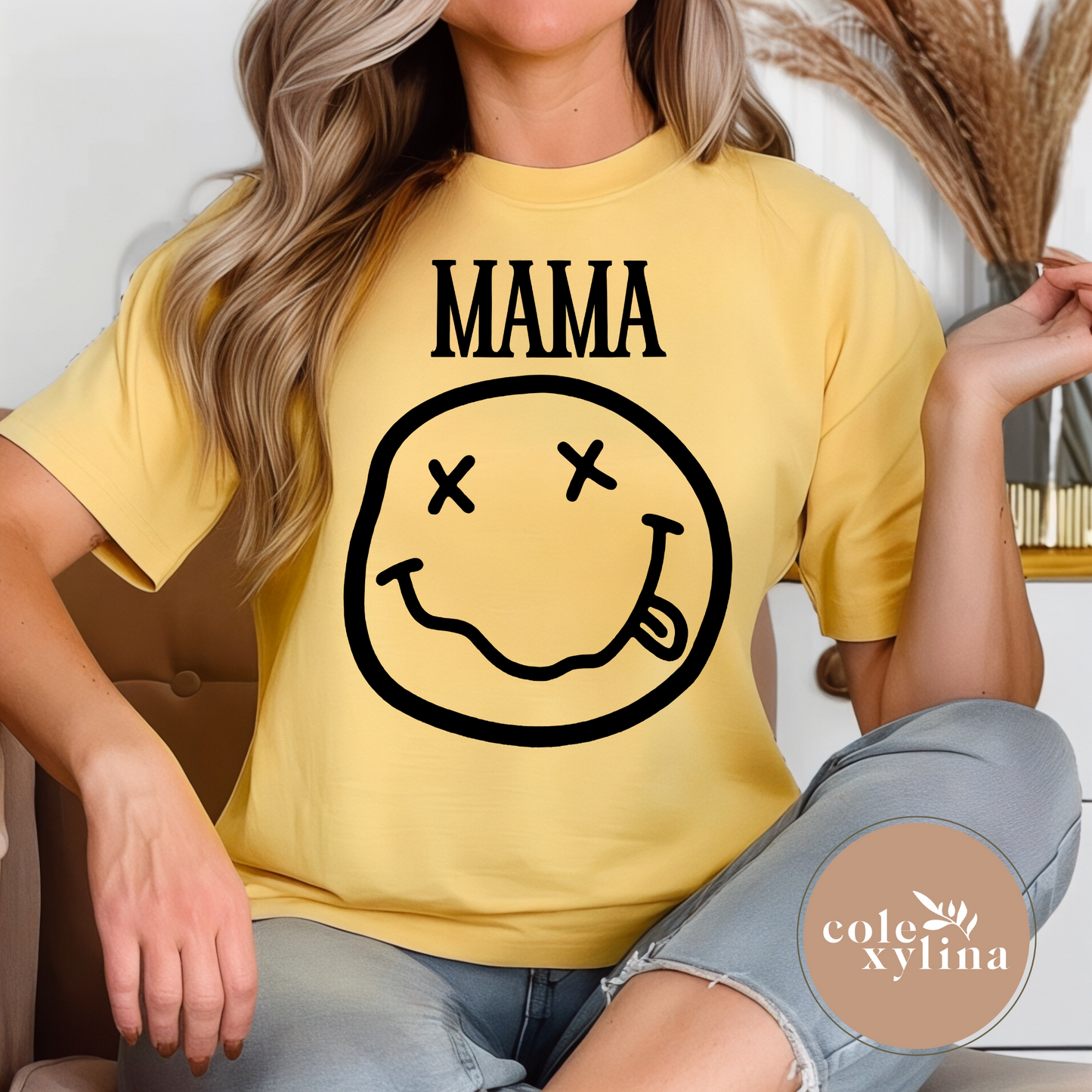 WAVY SMILEY FACE MAMA (4 OPTIONS) - DTF TRANSFER