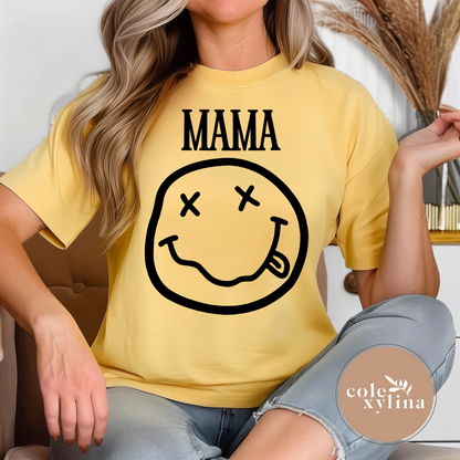 WAVY SMILEY FACE MAMA (4 OPTIONS) - DTF TRANSFER